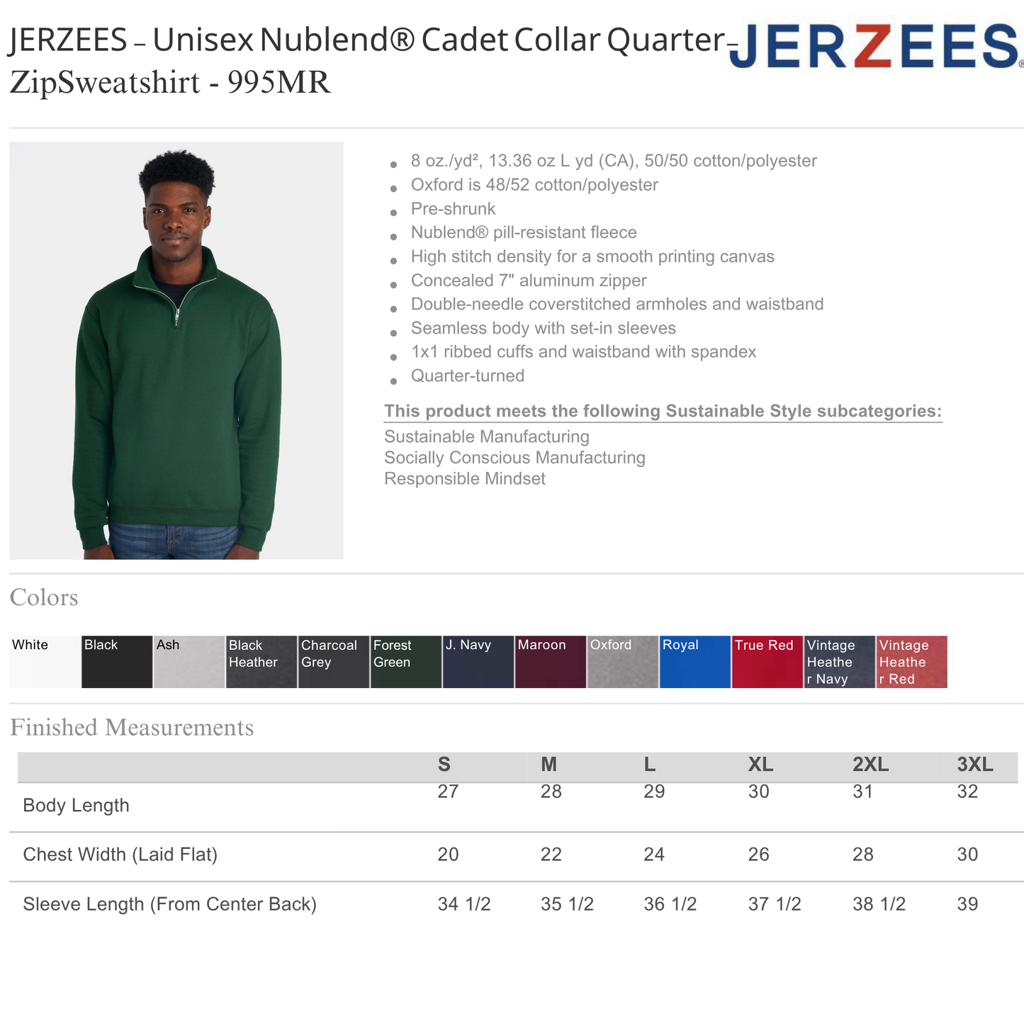 Embroidered Quarter Zip