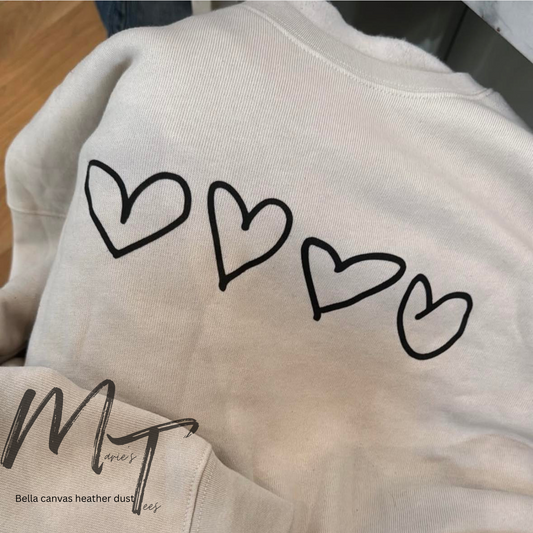 Handwritten custom hearts
