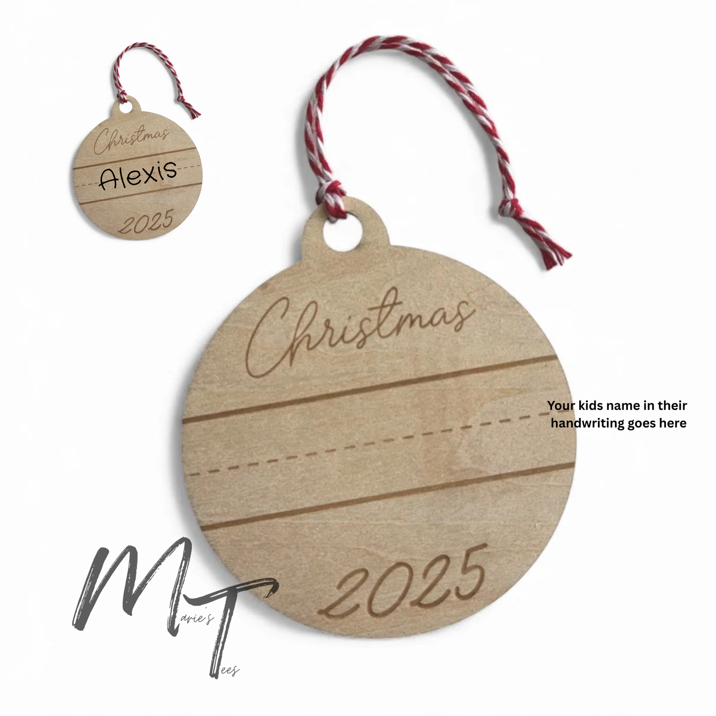 Write in name Christmas ornament