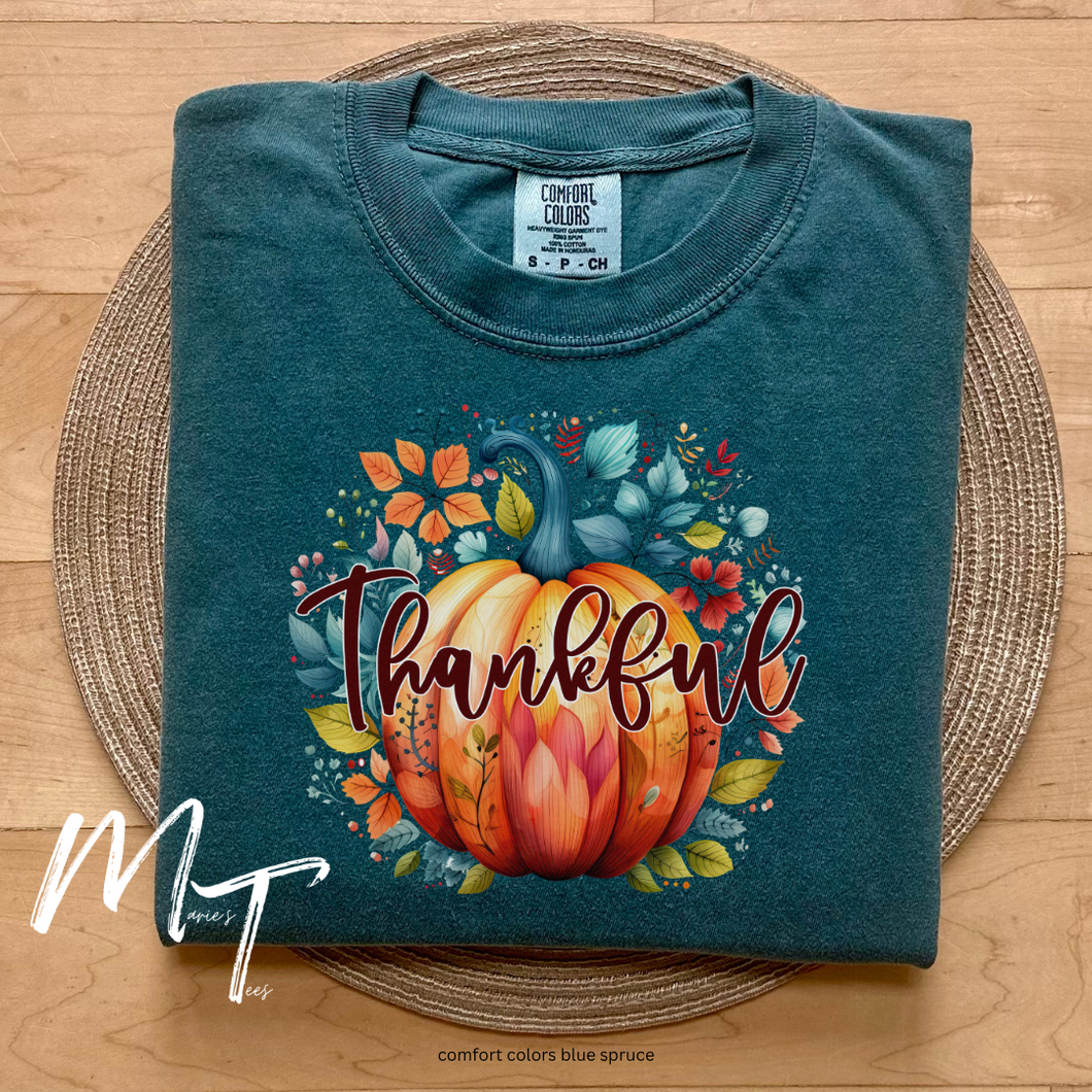 Colorful thankful pumpkin