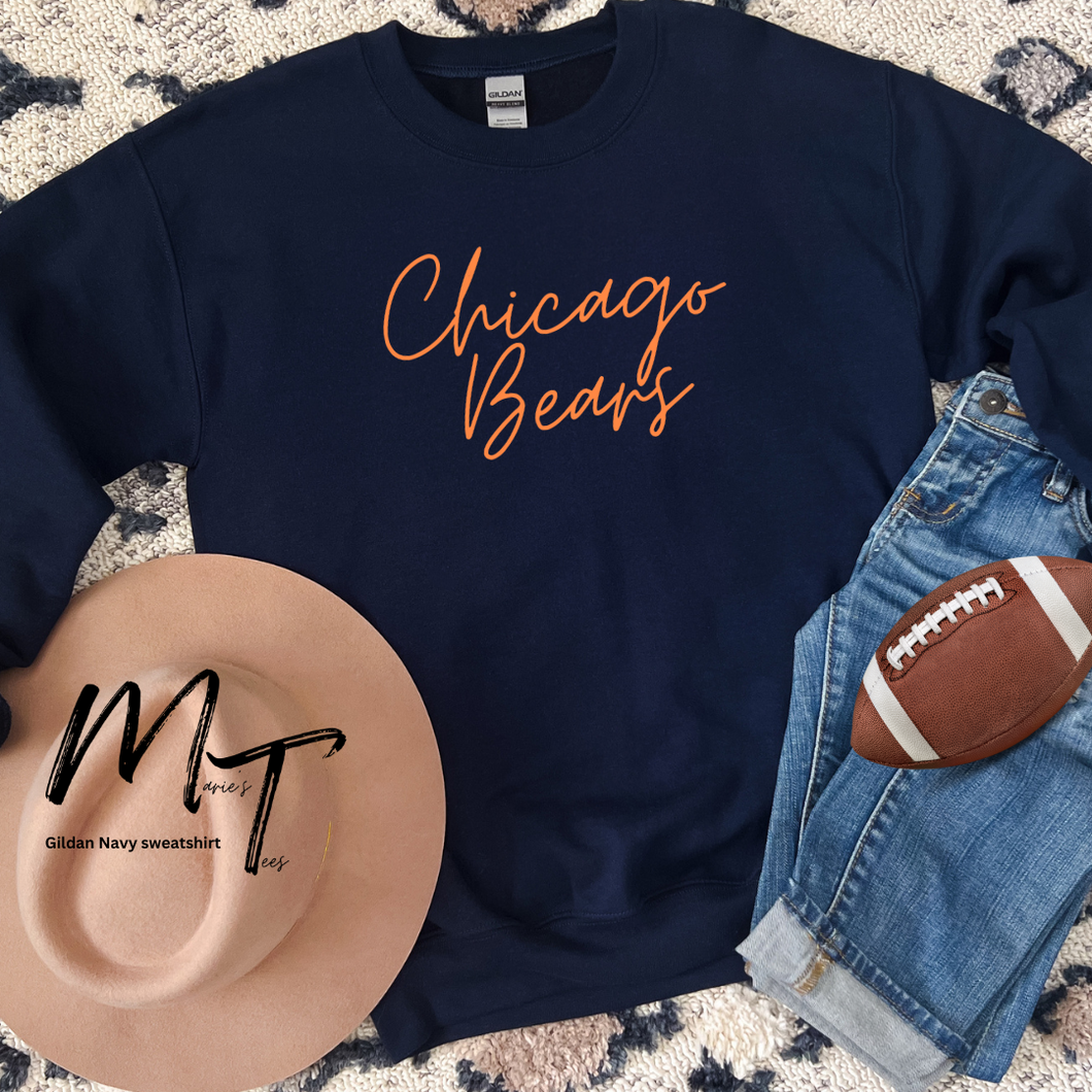 Chicago Bears Script Font-ANY team