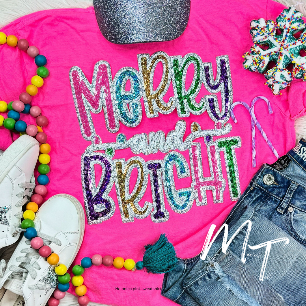 Merry and Bright Sequin Chenille Patch