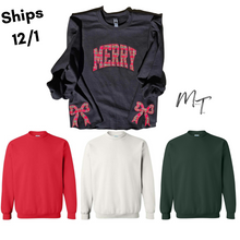 Load image into Gallery viewer, Merry Embroidered &amp; Applique Sweatshirt, Ships 12/1
