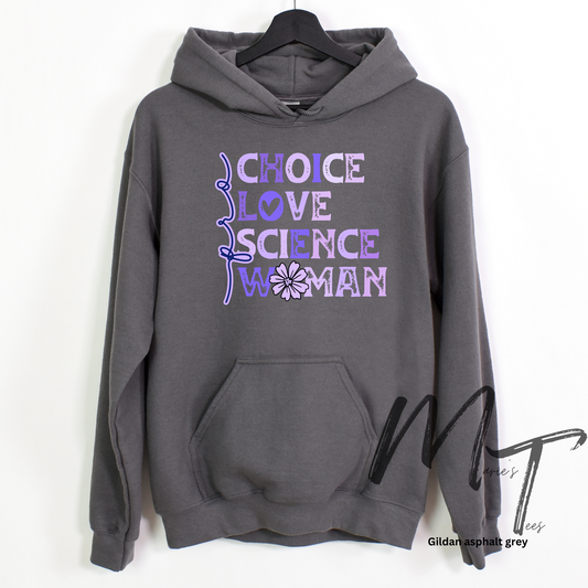 Pro choice love science woman